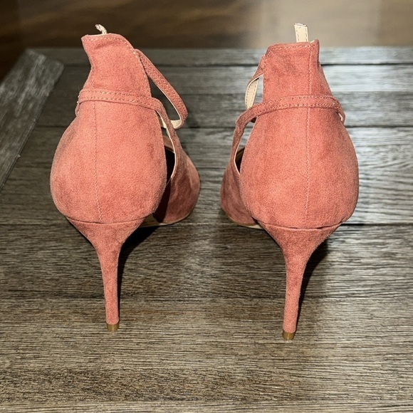 Lulus Deacon Rusty Rose Faux Suede Pointed-Toe Ankle Strap Heels - Picture 5 of 9